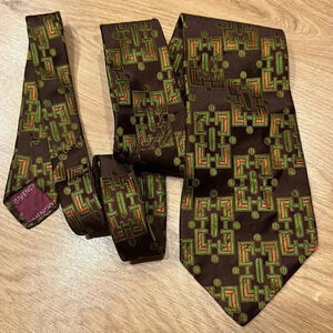 Givenchy Mens Multicolor Abstract Silk Adjustable Pointed Necktie